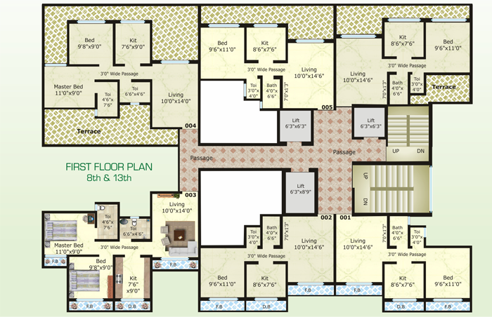 First flr Plan 8th & 13th